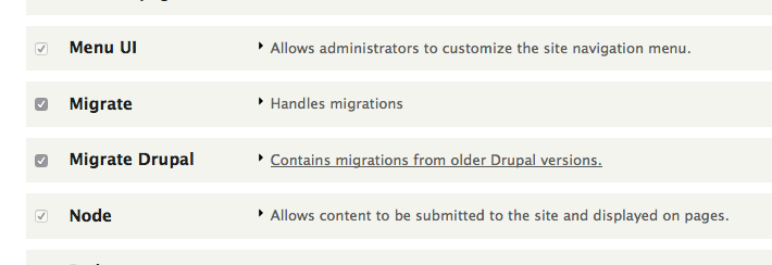 migrate modules